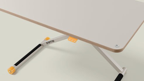 Schreibtisch Poptop aus Holz Kunstharz Metall in Grau poptop höhenverstellbarer Schreibtisch - Kinderschreibtisch Platte + Gestell grau - höhenverstellbar 43 - 86 cm, Breite ca. 115 cm