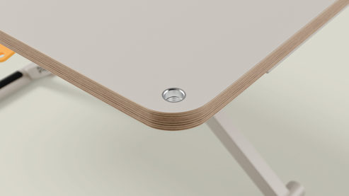 Schreibtisch Poptop aus Holz Kunstharz Metall in Grau poptop höhenverstellbarer Schreibtisch - Kinderschreibtisch Platte + Gestell grau - höhenverstellbar 43 - 86 cm, Breite ca. 115 cm