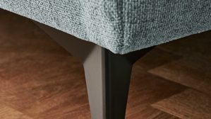 Ecksofa modulmaster aus Stoff in Blau Modulmaster Serie MM-MP1206 - Ecksofa stahlfarbenes Flachgewebe Cyber & schwarze Metallfüße – Stellfläche ca. 353 x 255 cm