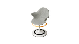 Drehstuhl Poptop aus Kunstfaser Kunststoff Metall in Grau Weiß Gelb Schwarz poptop Kinderschreibtischstuhl, Drehstuhl für Kinder Sitz aus recycelten PET-Flaschen, Sockel aus Stahl pulverbeschichtet