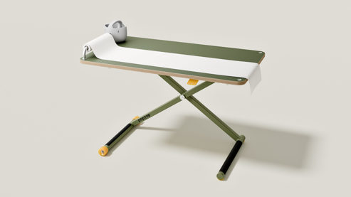 Zubehör Poptop aus Aluminium in Aluminium popsnap Stange, Zubehör für poptop Kinderschreibtisch glasperlgestrahltes Aluminium ca. 60,4 x 10,9 x 3 cm