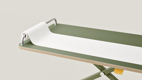 Zubehör Poptop aus Karton / Papier / Pappe in Weiß popsnap Papierrolle, Zubehör für poptop Kinderschreibtisch durchgehend weisses Papier, 30,2 x 6,7 cm