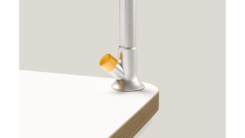 Schreibtischleuchte Poptop aus Aluminium Kunststoff in Aluminium popsnap Schreibtischlampe für poptop Kinderschreibtisch Aluminium gestrahlt, inkl. Handyhalterung