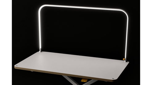 Schreibtischleuchte Poptop aus Aluminium Kunststoff in Aluminium popsnap Schreibtischlampe für poptop Kinderschreibtisch Aluminium gestrahlt, inkl. Handyhalterung