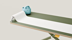 Zubehör Poptop aus Aluminium Karton / Papier / Pappe Kunststoff in Hellblau Weiß Aluminium poptop Zubehör Bundle, Set für Kinderschreibtisch blau - bestehend aus Stifthalter, Stange und Papierrolle