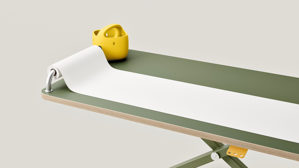 Zubehör Poptop aus Aluminium Karton / Papier / Pappe Kunststoff in Gelb Weiß Aluminium poptop Zubehör Bundle, Set für Kinderschreibtisch gelb - bestehend aus Stifthalter, Stange und Papierrolle