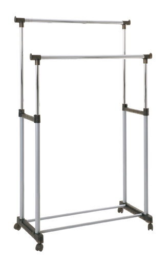 Rollgarderobe Haku aus Metall in Metallfarben Rollgarderobe verchromter & alufarbener Stahl – Breite ca. 95 cm