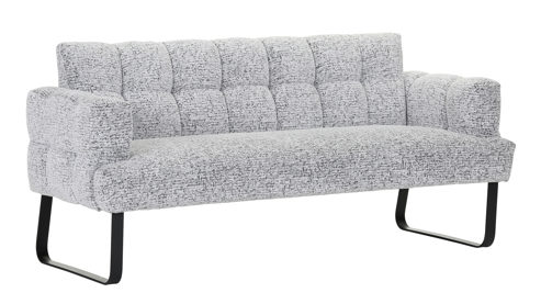 Einzelbank Gutmann factory® aus Stoff in Hellgrau Speisebank Caramba hellgrauer Chenillebezug 358.55 - Breite ca. 200 cm