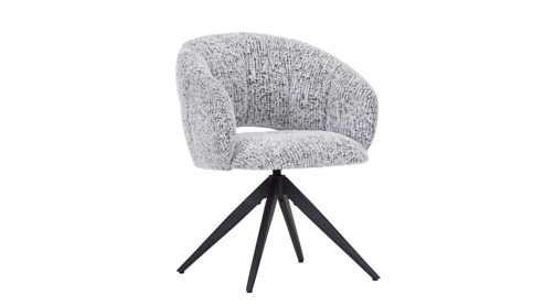 Vierfußstuhl Gutmann factory® aus Stoff in Hellgrau Armlehnenstuhl Nero mit Drehfunktion hellgrauer Chenillebezug 358.55 & schwarzes Metall