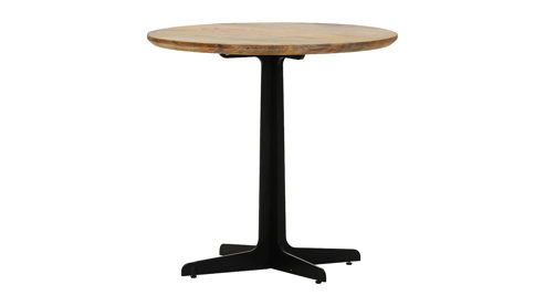 Beistelltisch Gutmann factory® aus Holz in Holzfarben Beistelltisch Normandy Mango & schwarzes Metallgestell - Durchmesser ca. 60 cm