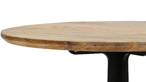 Beistelltisch Gutmann factory® aus Holz in Holzfarben Beistelltisch Normandy Mango & schwarzes Metallgestell - Durchmesser ca. 60 cm