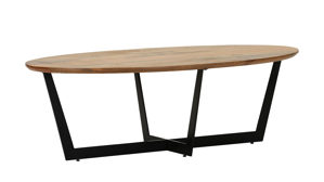 Couchtisch Gutmann factory® aus Holz in Holzfarben Couchtisch Normandy Mango & schwarzes Metallgestell - ca. 130 x 70 cm