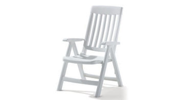 Gartenstuhl /-sessel Sieger aus Kunststoff in Weiß Sieger Klappsessel Palma Stuhl Gartenstuhl 740 W Vollkunststoff Weiss, Rückenlehne 4-fach verstellbar