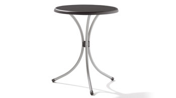 Gartentisch Sieger in Anthrazit Graphit Sieger Gartentisch Tisch rund 200 A Mecalit D.: 60 cm Gestell Stahlrohr Graphit, Tischplatte Mecalit Anthrazit