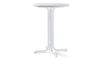 Gartentisch Sieger in Weiß Sieger Stehtisch Gartentisch 138 W Tischplatte Mecalit D.: 86 cm Gestell Stahlrohr Weiss, Tischplatte Mecalit Weiss