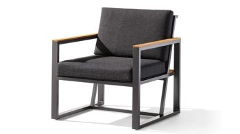 Loungemöbel Sieger in Grau Dunkelgrau Sieger Exclusiv Sessel 1-Sitzer Havanna 451 G-G Gestell Aluminium Eisengrau, Sitz und Rücken Sunproof Grau