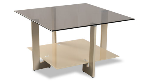 Couchtisch M2 kollektion aus MDF in Braun Couchtisch Napoli 1 Bronze & Cremweiß - ca. 75 x 75 cm