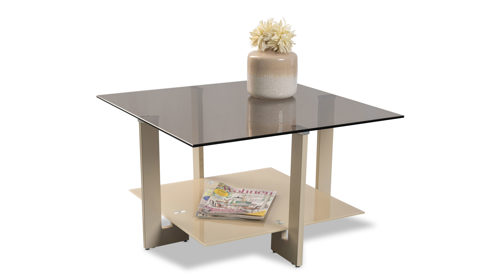 Couchtisch M2 kollektion aus MDF in Braun Couchtisch Napoli 1 Bronze & Cremweiß - ca. 75 x 75 cm