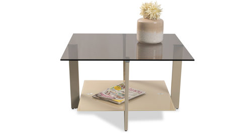 Couchtisch M2 kollektion aus MDF in Braun Couchtisch Napoli 1 Bronze & Cremweiß - ca. 75 x 75 cm