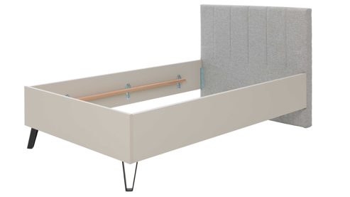 Komplettzimmer Interliving aus Holz in Hellgrau Interliving Jugendzimmer Serie 1702 - Jugendzimmermöbel als komplettes Set Sandgrau & Artisan Eiche - Liegefläche ca. 120 x 200 cm