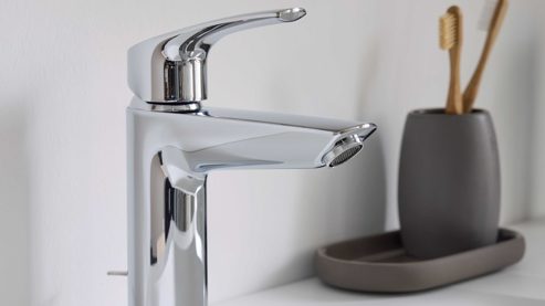 Badmöbel-Set Interliving aus Holz in Beige Interliving Bad Serie 3710 - Badmöbel-Set Macchiato & Weiß