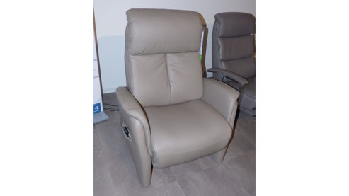 Relaxsessel comfortmaster besser sitzen, liegen, leben aus Leder in Hellgrau HUKLA HU1157 - Relaxsessel, Sessel 3-motorig LongLife-Leder Vivre stone - Ergonomie XL - Sitz F3 fest