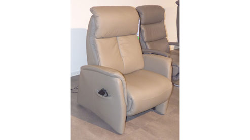 Relaxsessel comfortmaster besser sitzen, liegen, leben aus Leder in Hellgrau HUKLA HU1157 - Relaxsessel, Sessel 3-motorig LongLife-Leder Vivre stone - Ergonomie XL - Sitz F3 fest