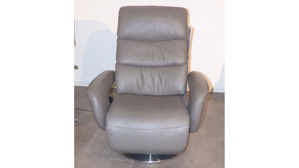 Relaxsessel comfortmaster besser sitzen, liegen, leben aus Leder in Grau HUKLA HU1060 – Relaxsessel, Sessel 3-motorig steingraues LongLife-Leder Vivre & Drehteller
