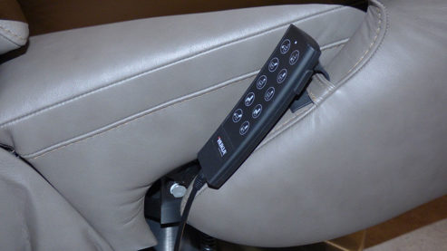 Relaxsessel comfortmaster besser sitzen, liegen, leben aus Leder in Grau HUKLA HU1060 – Relaxsessel, Sessel 3-motorig steingraues LongLife-Leder Vivre & Drehteller