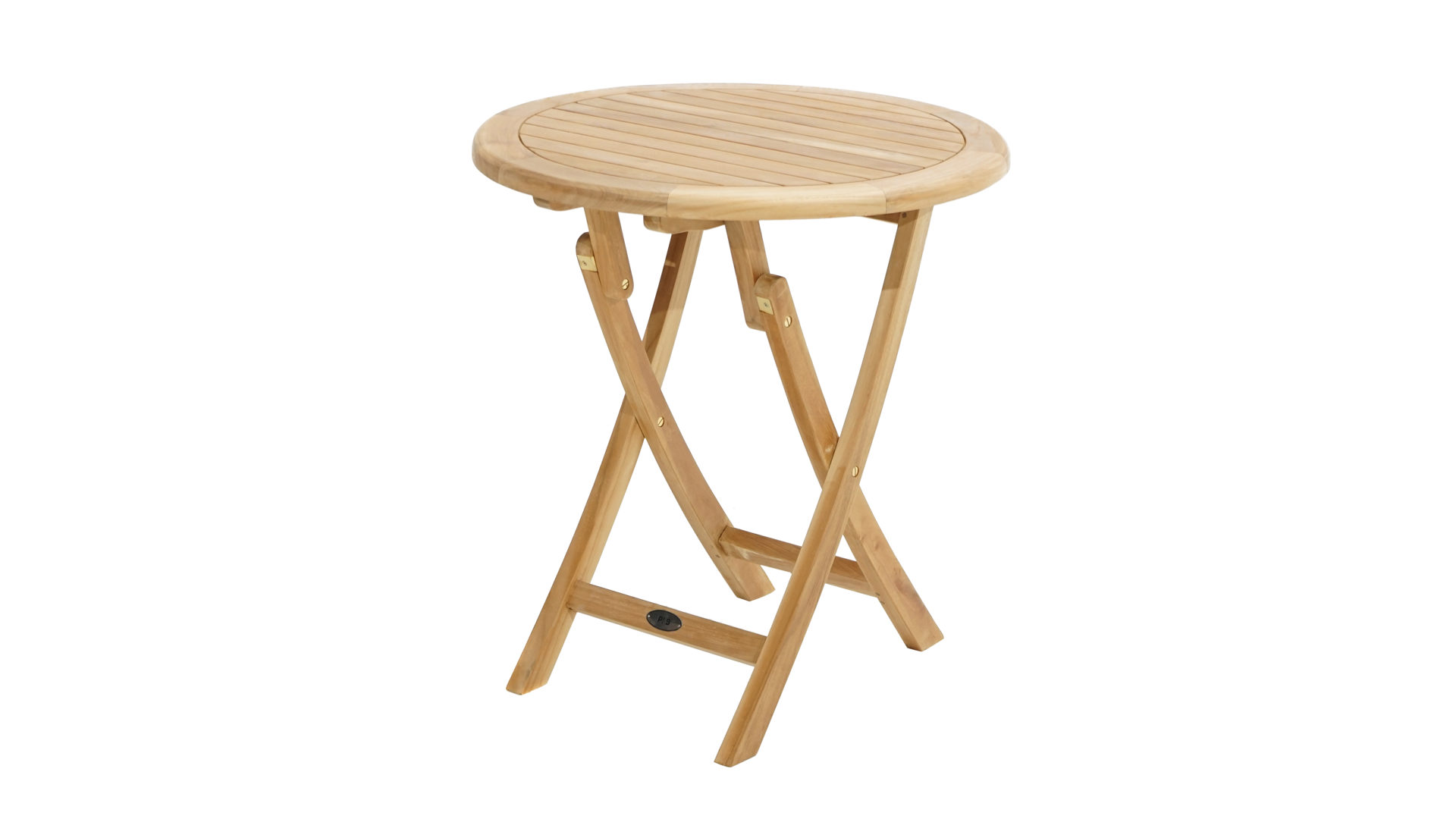 Gartentisch Ploß aus Holz in Holzfarben Ploß® Klapptisch Cleveland - Gartentisch Teakholz – Durchmesser ca. 70 cm