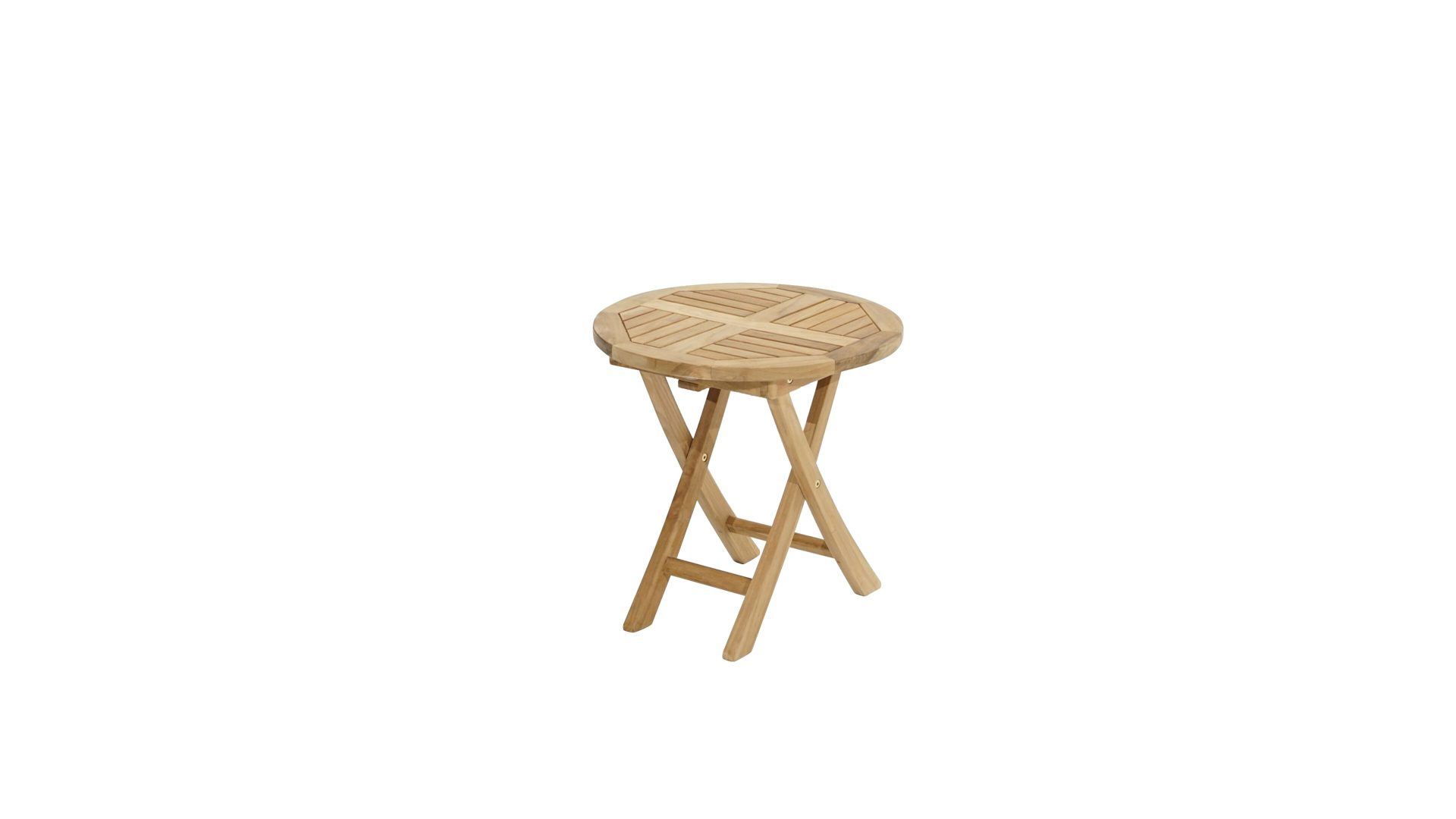 Gartentisch Ploß aus Holz in Holzfarben Ploß® Beistelltisch Tennessee als Gartenmöbel Teakholz – Durchmesser ca. 50 cm