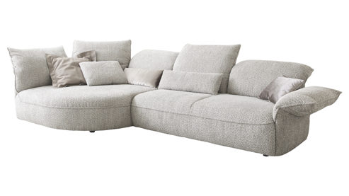 Ecksofa Koinor aus Stoff in Weiß KOINOR Polsterecke Abby weißer Chenillebezug & Kunststoffgleiter - ca.  154 x 330 cm