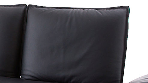 Ecksofa Koinor aus Leder in Schwarz KOINOR Polsterecke Buddy schwarzer Lederbezug & schwarze Metallkufe - ca.  149 x 305 cm