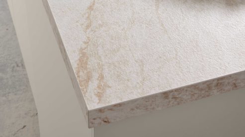 Einbauküche WERT KÜCHE® aus Holz in Hellgrau WERT KÜCHE® Matteo mit Einbaugeräten Sandgrau & Sandeiche - zweiteilig