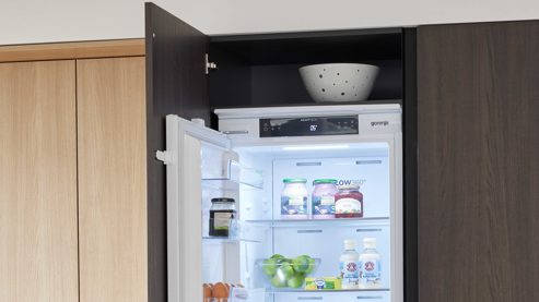 Einbauküche WERT KÜCHE® aus Holz in Holzfarben WERT KÜCHE® Vanessa mit gorenje Einbaugeräten Eiche Siena & Sandeiche - zweiteilig