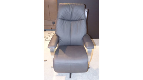 Relaxsessel Interliving aus Leder in Grau Interliving Relaxsessel 4562 - Easy Swing Sessel klifffarbenes LongLife-Leder & Sternfuss, elektrisch verstellbar