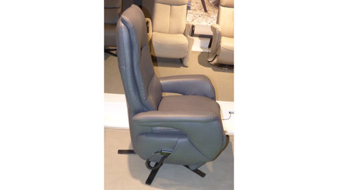 Relaxsessel Steinpol polsteria aus Leder Metall in Anthrazit Schwarz STEINPOL TV-Sessel Relaxa Feeling HV Smartline Leder Evita anthrazit & Sternfuß schwarz