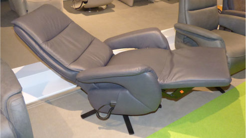 Relaxsessel Steinpol polsteria aus Leder Metall in Anthrazit Schwarz STEINPOL TV-Sessel Relaxa Feeling HV Smartline Leder Evita anthrazit & Sternfuß schwarz