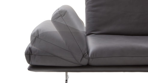 Zweisitzer Koinor aus Leder in Dunkelbraun KOINOR Polsterserie Finlay (Francis) - 2,5-Sitzer brauner Lederbezug & nickelfarben satiniert Metallkufe - Breite ca. 236 cm