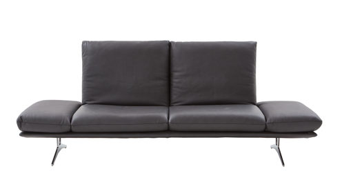 Zweisitzer Koinor aus Leder in Dunkelbraun KOINOR Polsterserie Finlay (Francis) - 2,5-Sitzer brauner Lederbezug & nickelfarben satiniert Metallkufe - Breite ca. 236 cm