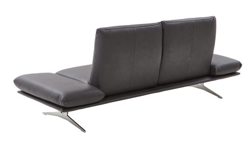 Zweisitzer Koinor aus Leder in Dunkelbraun KOINOR Polsterserie Finlay (Francis) - 2,5-Sitzer brauner Lederbezug & nickelfarben satiniert Metallkufe - Breite ca. 236 cm