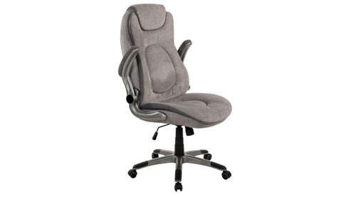 Bürostuhl Duo collection aus Stoff in Grau Chefsessel Nino kieselgrauer Webstoff 112 & graues Drehkreuz