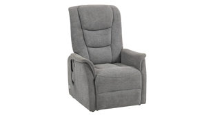 Relaxsessel Duo collection aus Stoff in Grau Parma 2 Relaxsessel mit Aufstehhilfe grauer Webstoff 198 & schwarzes Metallgestell