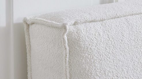 Boxspringbett Interliving aus Stoff in Weiß Interliving Boxspring Bett Serie 1421 elfenbeinfarbener Bezug Alfor 101 - Liegefläche ca. 180 x 200 cm