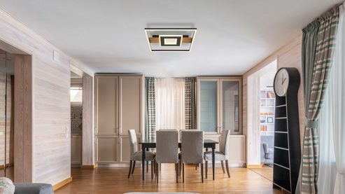 Deckenleuchte Globo lighting aus Kunststoff Metall in Schwarz Holzfarben Dunkel GLOBO Deckenleuchte PIKARA - Deckenlampe Holzoptik & schwarz - ca. 38 x 38 cm