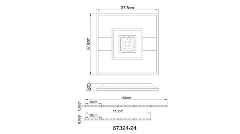 Deckenleuchte Globo lighting aus Kunststoff Metall in Schwarz Holzfarben Dunkel GLOBO Deckenleuchte PIKARA - Deckenlampe Holzoptik & schwarz - ca. 38 x 38 cm