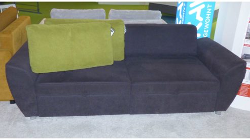 Schlafsofa Poco | steinpol aus Stoff in Schwarz Grün POCO Schlafsofa Westpoint XC 180 x 210 cm, Funktionssofa Bezug 20953 Paris schwarz & chromfarbene Metallüße