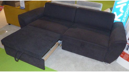 Schlafsofa Poco | steinpol aus Stoff in Schwarz Grün POCO Schlafsofa Westpoint XC 180 x 210 cm, Funktionssofa Bezug 20953 Paris schwarz & chromfarbene Metallüße