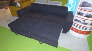 Schlafsofa Poco | steinpol aus Stoff in Schwarz Grün POCO Schlafsofa Westpoint XC 180 x 210 cm, Funktionssofa Bezug 20953 Paris schwarz & chromfarbene Metallüße