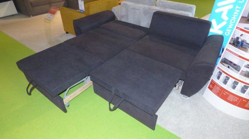 Schlafsofa Poco | steinpol aus Stoff in Schwarz Grün POCO Schlafsofa Westpoint XC 180 x 210 cm, Funktionssofa Bezug 20953 Paris schwarz & chromfarbene Metallüße
